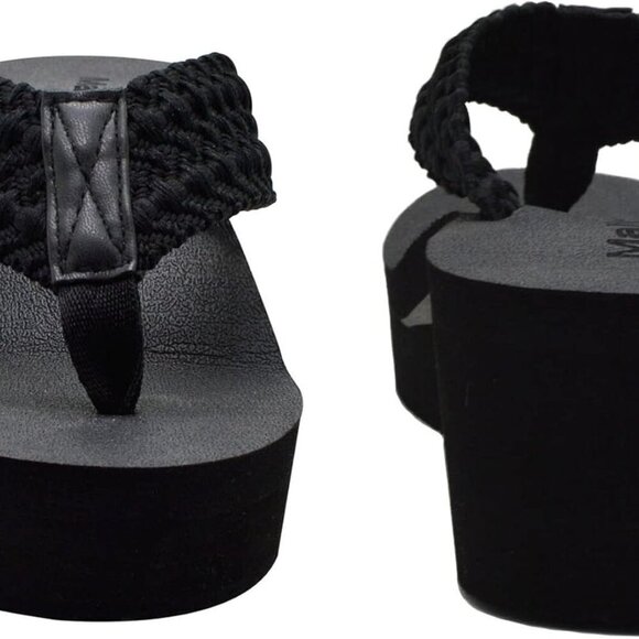 Womens Wedge Flip Flops Rubber Cushion Arch Support Platform Sandals - Picture 3 of 6